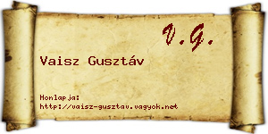 Vaisz Gusztáv névjegykártya